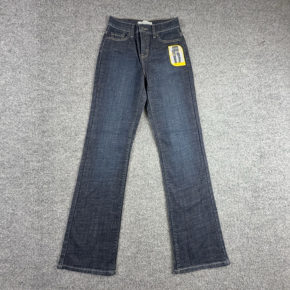 Y2K Levi's Perfectly Slimming 512 Jeans Womens 2 Dark Wash Blue Mid Rise Bootcut